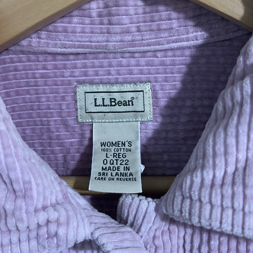 Vintage L.L. Bean Corduroy Shirt Large Pink - Picture 4 of 5